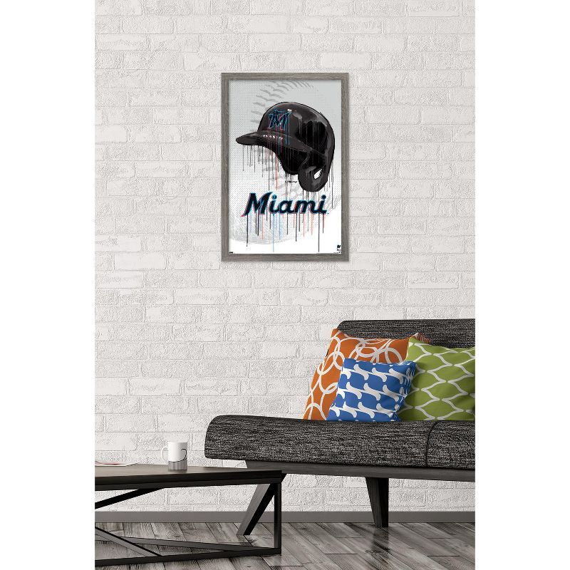 Trends International MLB Miami Marlins - Drip Helmet 22 Framed Wall Poster Prints, 2 of 7