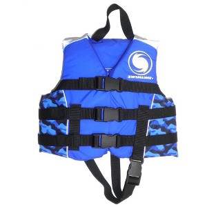 Swimline Children's USCG Approved Swimming Pool Camouflage Vinyl Life Vest - Blue - Medium - 1 of 2