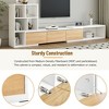 Wooakway 74.8''-126'' Extendable TV Stand with 3 Tier Bookshelves Entertainment Center with Storage Cabinets Media Console for Living Room - 3 of 4