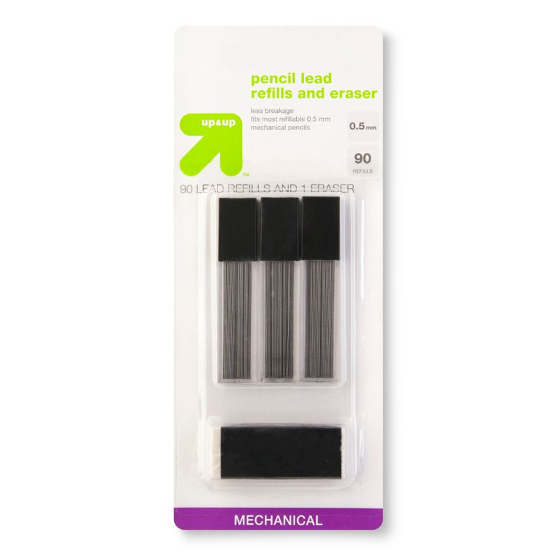 Pencil Lead Refills and Eraser 0.5mm 90ct - up &#38; up&#8482;, 1 of 2