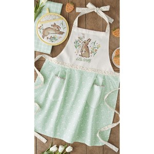 Design Imports Cotton Flour Sack Kitchen Towel Set/4, Blue Indigo - 1 of 2