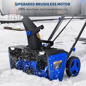20in 40V Cordless Snow Blower, Brushless Motor Electric Snow Removal with LED Light, Battery & Charger, 23ft Snow Thrower with 180° Chute - 1 of 4