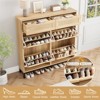 MolySoul Rattan Shoe Cabinet With 4 Flip Drawers & 2 Top Drawers , Freestanding Narrow Storage With Metal Legs, for Entryway, Foyer (Natural) - 3 of 4