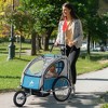 VYNXARIA Three-Wheel Bike Trailer for Kids Bicycle Cart for Two Children with 2 Security Harnesses & Storage - 3 of 4