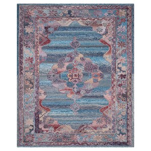 Blue Abstract Tufted Area Rug - (8