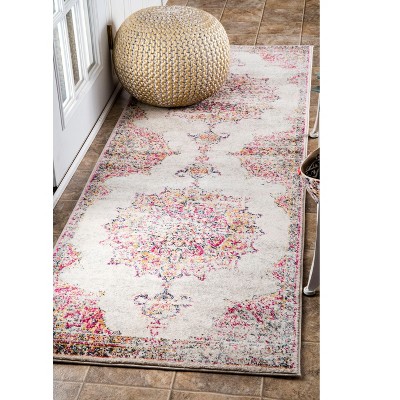 Nuloom Tabitha Vintage Medallion Area Rug, Runner 2' 8" x 12', Pink