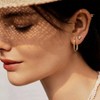 Fashion Rectangle Hoop Earrings for Women Daily Minimalist and Hypoallergenic - 2 of 4