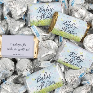 128 Pcs Baby Shower Candy Party Favors Hershey's Miniatures & Kisses by Just Candy (1.58 lbs) - Jungle Animals - 1 of 4