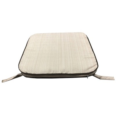 Off-White Polyester Outdoor Patio Dining Chair Cushion with Ties