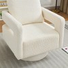 Mlmh & Kngwa 29.1" W Open Back Swivel Accent Chair, Square Lounge Club Chair with Wood Base - 4 of 4