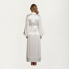 Anna-Kaci Lounge Women's Long Satin Robe with Belted Waist and Wide Sleeves - 3 of 4