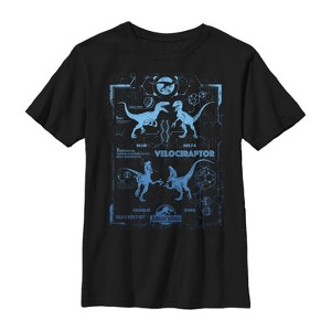 Boy's Jurassic World Velociraptor Pack Schematics T-Shirt - 1 of 4
