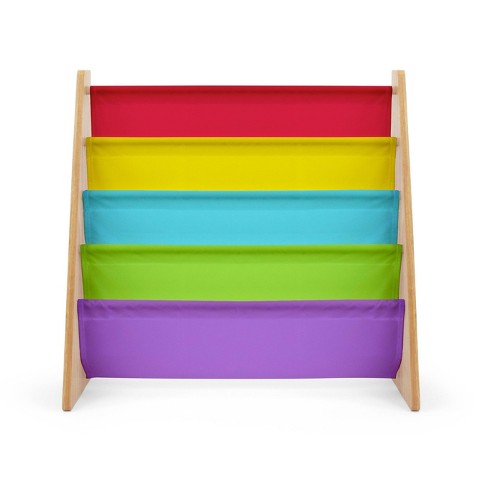 Humble Crew Kids Toy Storage Organizer with 12 Storage Bins,  Rainbow/Natural Wood