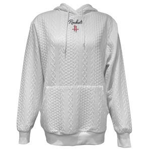 NBA Houston Rockets Women's Long Sleeve Crusive Textured White Hooded Sweatshirt - 1 of 4