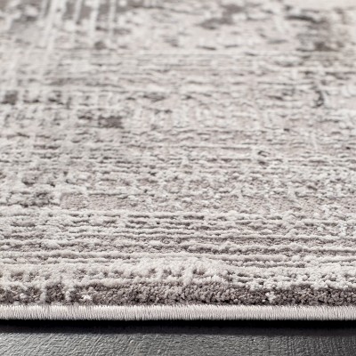 Elysian Shadows Hand-Knotted Abstract Rug in Grey/Dark Grey, 2'7" x 5'