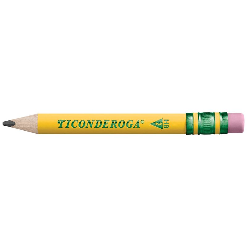Ticonderoga® My First® Short Wooden Pencils, Large Triangle Barrel, Sharpened, #2 HB Soft, With Eraser, Yellow, 12 Per Pack, 2 Packs, 5 of 6