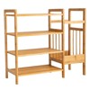 Tangkula 4-Tier Bamboo Shoe Rack Entryway Organizer with Umbrella Holder & Storage Shelves for Living Room&Hallway - 4 of 4