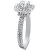 Pompeii3 1 1/3 Ct Cushion Halo Diamond Pave Engagement Ring 14k White Gold - 2 of 4