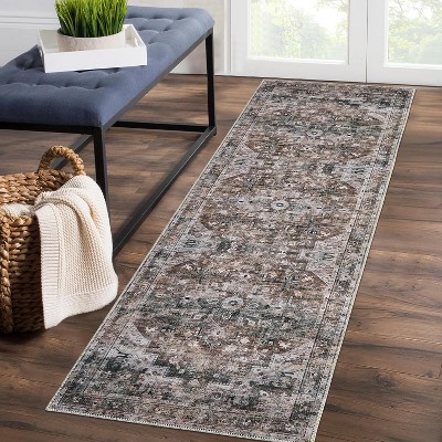 Area Rugs for Living Room Bedroom Non Slip Machine Washable Soft Vintage Rugs Low Pile Large Rug for Dining Room Office Nursery