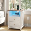 Nightstand with Charging Station, 17.7"W LED Bedside Table End Table - 3 of 4