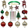 Aoibox 60pcs Red Green Gold Shatterproof Christmas Ornaments Set Assorted Balls Pinecones Reindeer Camper Holiday Tree Decor - 3 of 4
