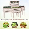 NAYSAYE 4 Piece Raised Garden Bed Wooden Elevated Planter Box Kit with Bed Liner for Flowers and Vegetables, Natural Wood, 19.8"*11.8"*23.5" - 3 of 4