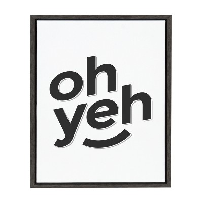 Kate and Laurel Sylvie Oh Yeh Framed Canvas By Rocket Jack, 18x24, Dark Gray