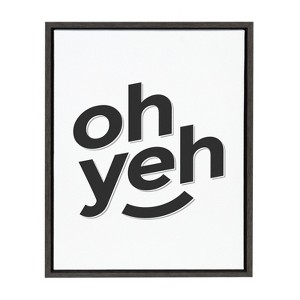 Kate and Laurel Sylvie Oh Yeh Framed Canvas By Rocket Jack, 18x24, Dark Gray - 1 of 4