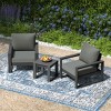 WestinTrends Montara Outdoor Modern 3-Piece HDPE Patio Sofa Set with Side Table - 2 of 4