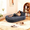 Okak Modern Convertible Chenille Fabric Floor Futon Sofa for Living Room Bedroom,Rest Chair Sleeper Sofa with Comfy Backrest & Pillows - 4 of 4