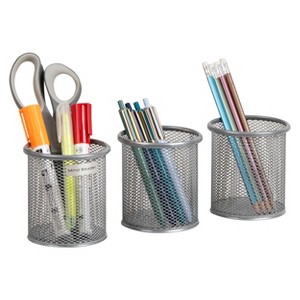 Mind Reader Mesh Paper Clip Holder Paperclip Holders Dispenser for Desk, Desk Accessories Organizer, Office Organization, Black - 1 of 4
