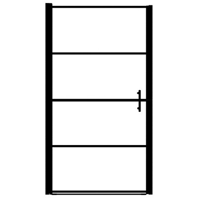 Black Frosted Tempered Glass Shower Door with Aluminum Frame