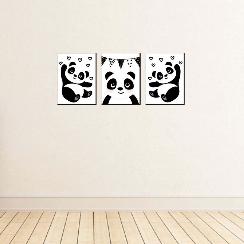 Big Dot of Happiness Party Like a Panda Bear - Nursery Wall Art, Kids Room Decor and Panda Home Decor - Gift Ideas - 7.5 x 10 inches - Set of 3 Prints, 3 of 8