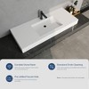 47 x 19 in. Solid Surface Wall Mount or Countertop Bathroom Vessel Sink with Faucet Holes in Matte White - 4 of 4