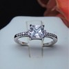 Morgan Engagement Ring Princess Cz Sterling Silver Women Ginger Lyne Collection - 2 of 4