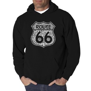 LA Pop Art Men's Word Art Hooded Sweatshirt - Route 66 - Life is a Highway - 1 of 4