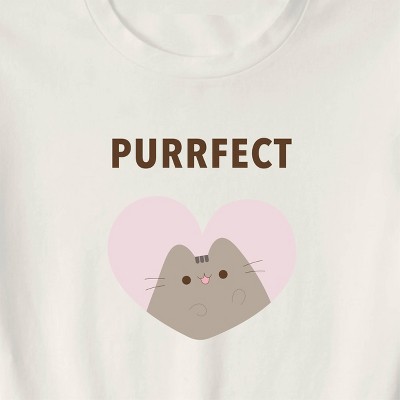 Women's Purrfect Pusheen Short Sleeve Graphic T-Shirt - White