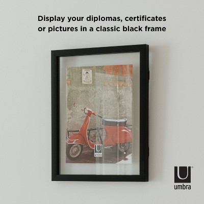 Classic Black 11x14 Wood Floating Document Frame