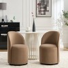 1 Piece Modern Barrel Velvet Upholstered Dining Room Chair,360° Swivel Round Armless Accent Chair for Small Spaces or Living Room-Coolbibila - 2 of 4