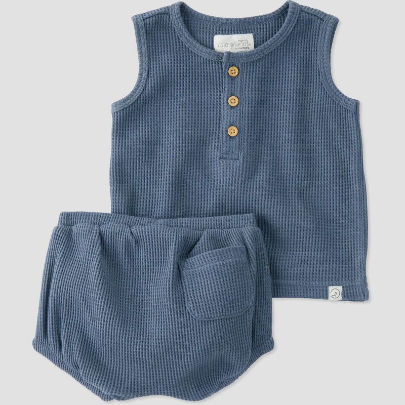 Little Planet by Carter's Organic Baby 2pc Waffle Knit Coordinate Set, 1 of 5