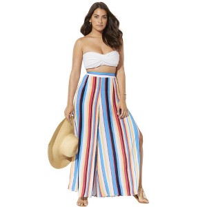 Swimsuits for All Women's Plus Size Mara Beach Pant With Side Slits - 1 of 4
