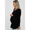 PinkBlush Black Soft Knit Ruched Maternity Top - 2 of 4