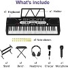 GustoWave 61-Key Folding Portable Digital Piano, Compact Keyboard Set with Microphone & Headphones, Lightweight for Beginners, Black & White - 2 of 4