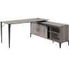 NicBex Home Office Desk L-Shaped Morden Writing Desk with 6 Storage Compartments, Sliding Door, Wooden Desktop and Metal Legs for Study and Work - 2 of 4