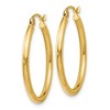 Black Bow Jewelry 2mm Round Hoop Earrings in 14k Yellow Gold, 25mm (1 Inch) - 2 of 4