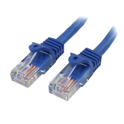 StarTech 1' Blue RJ-45 to RJ-45 Male/Male Cat5e UTP Snagless Patch Cable RJ45PATCH1