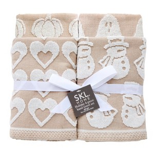 SKL Home 4pc Holidays Hand Towel Set Tan - 1 of 3