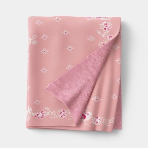 Floral Knit Jacquard Throw Blanket Pink/Cream - Threshold™ designed with Studio McGee - 1 of 3