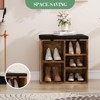Shoe Bench with Padded Seat, Entryway Storage Bench with Adjustable Shelf, 3 Tier Shoe Rack with 10 Compartments - 4 of 4