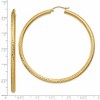 Black Bow Jewelry 3mm x 60mm, 14k Yellow Gold, Diamond-cut Round Hoop Earrings - 4 of 4